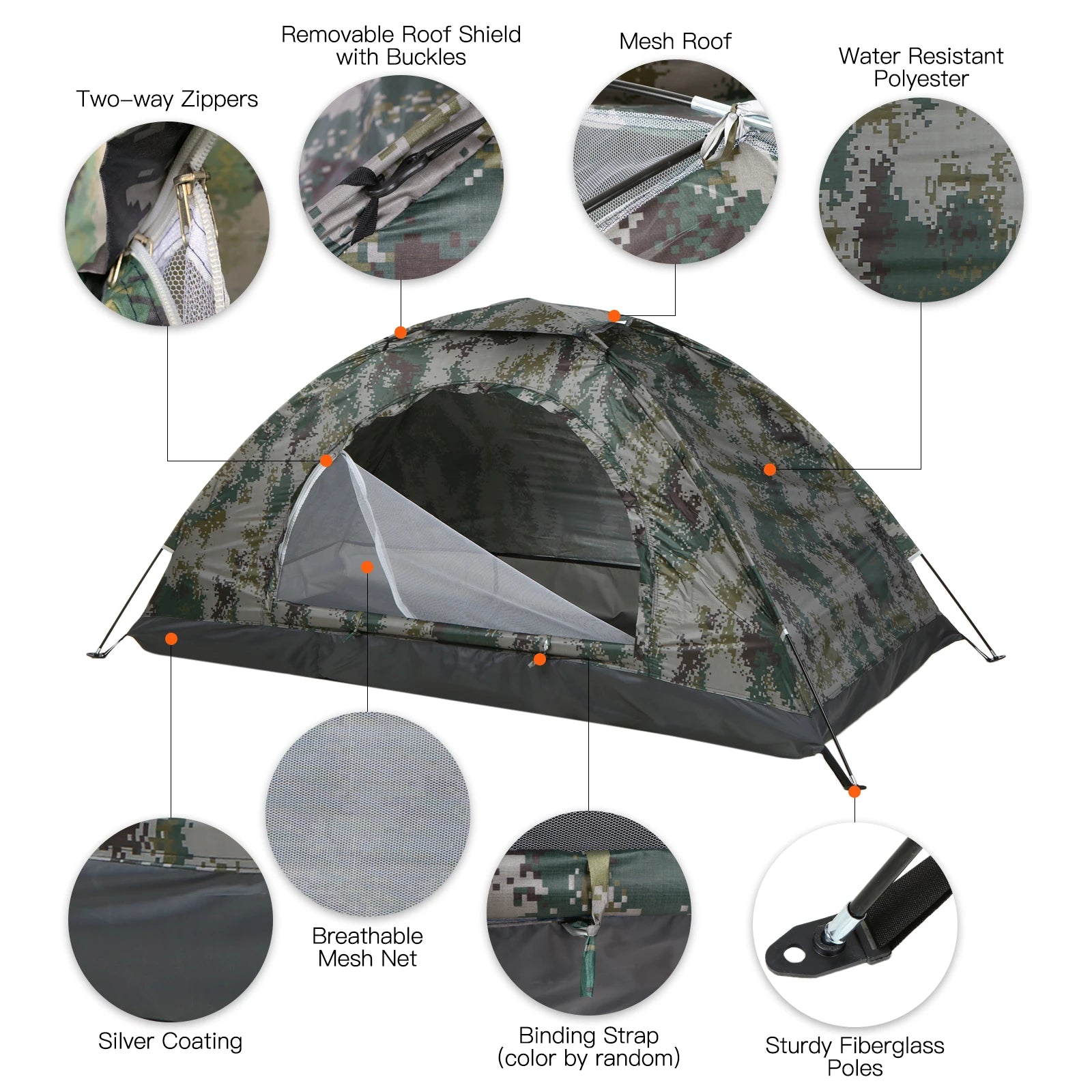 Tomshoo Ultralight 1/2 Person Single-Layer Camping Tent