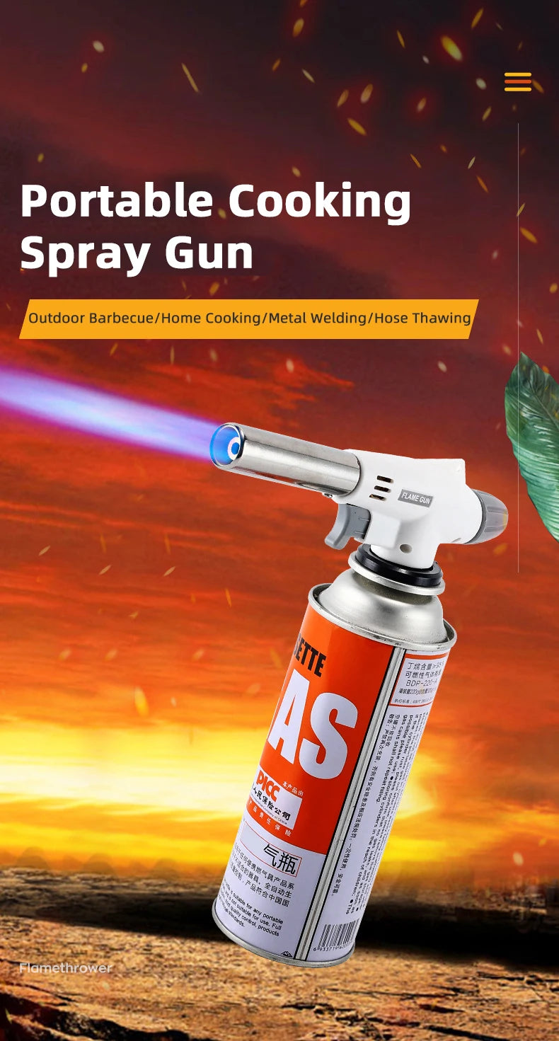 Auto-Ignition Butane Torch — Portable Flame Gun for BBQ, Camping & Welding