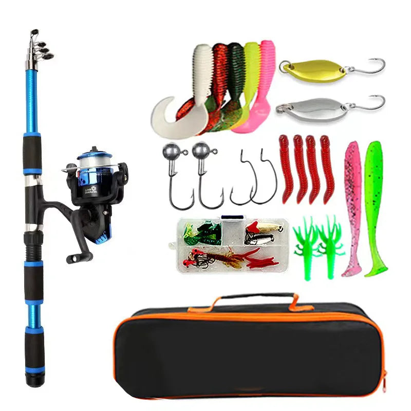 Telescopic Fishing Pole Set with Reel & Accessories