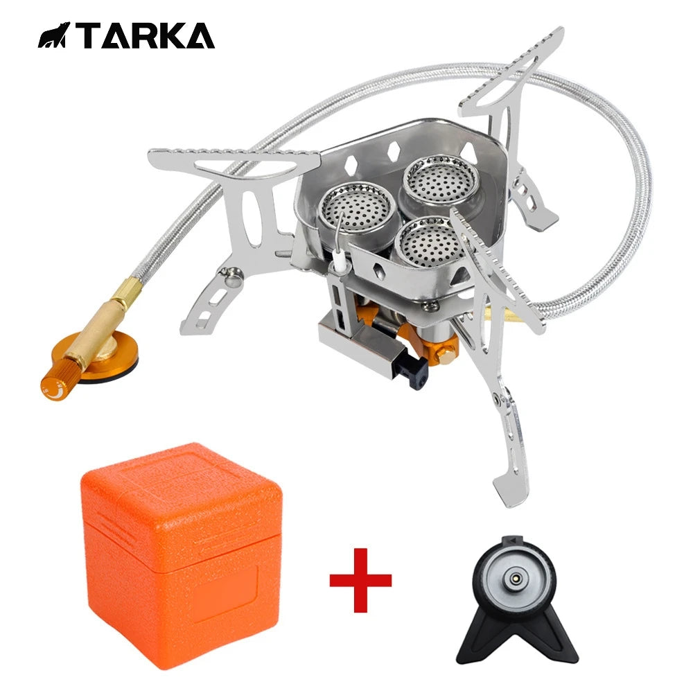 TARKA 3-Burner Folding Camp Stove | 5800W Portable Gas Cooker
