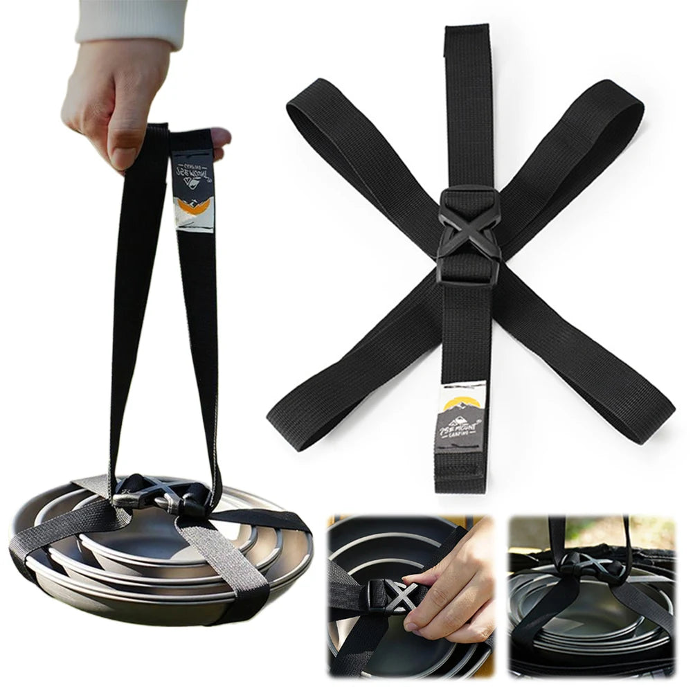 Adjustable Camping Tableware Storage Strap