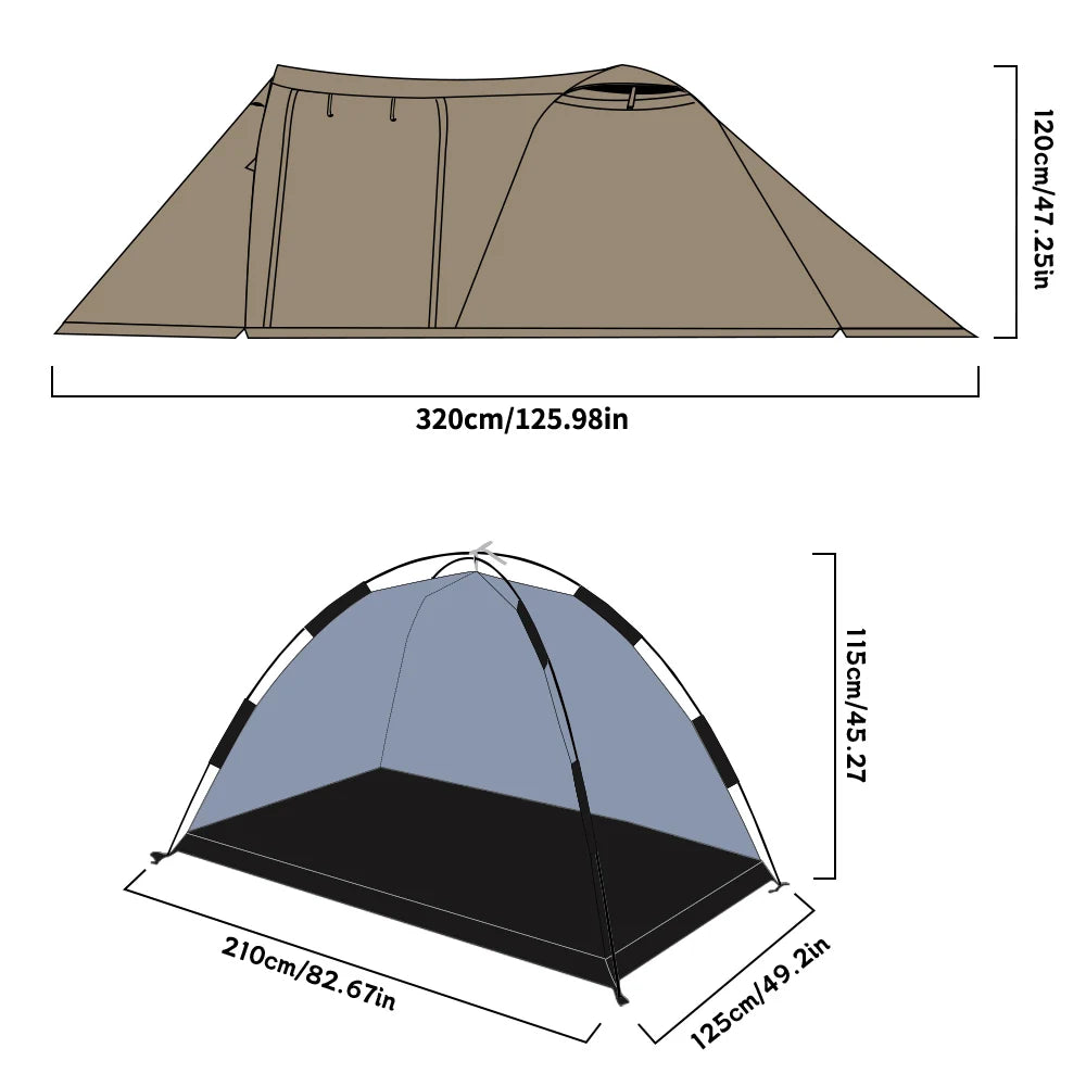 Fireproof 2-Person Hot Tent with Stove Jack & Snow Skirt