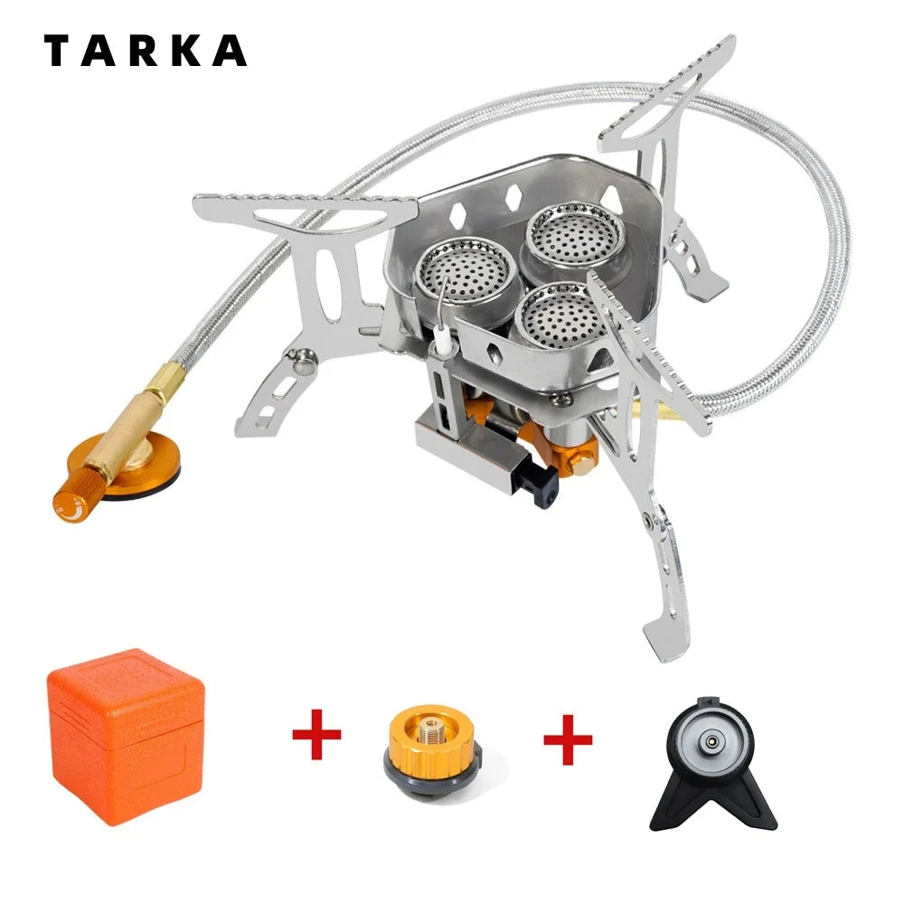 TARKA 3-Burner Folding Camp Stove | 5800W Portable Gas Cooker
