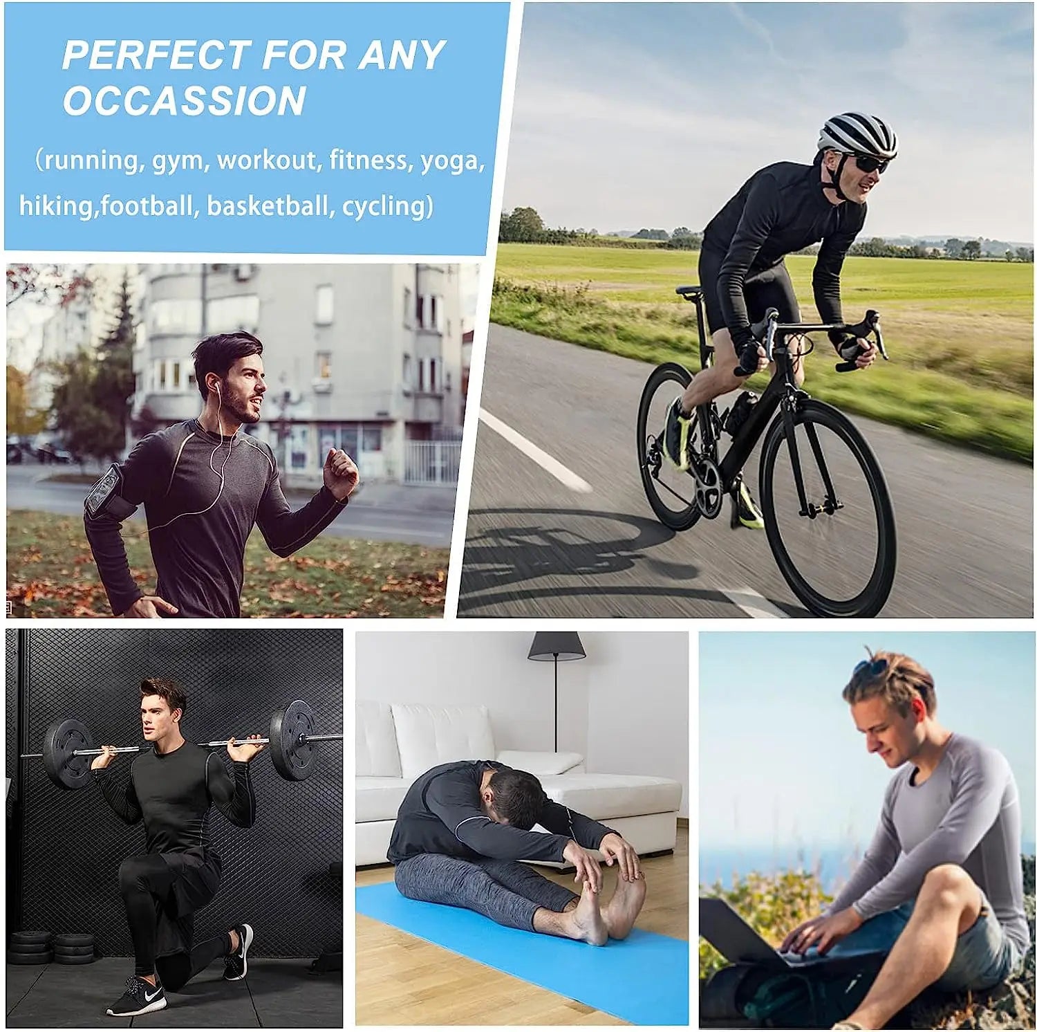 Men's Long Sleeve Compression Shirt – Moisture-Wicking Athletic Base Layer