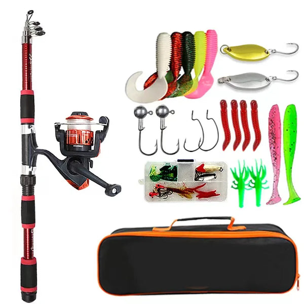 Telescopic Fishing Pole Set with Reel & Accessories
