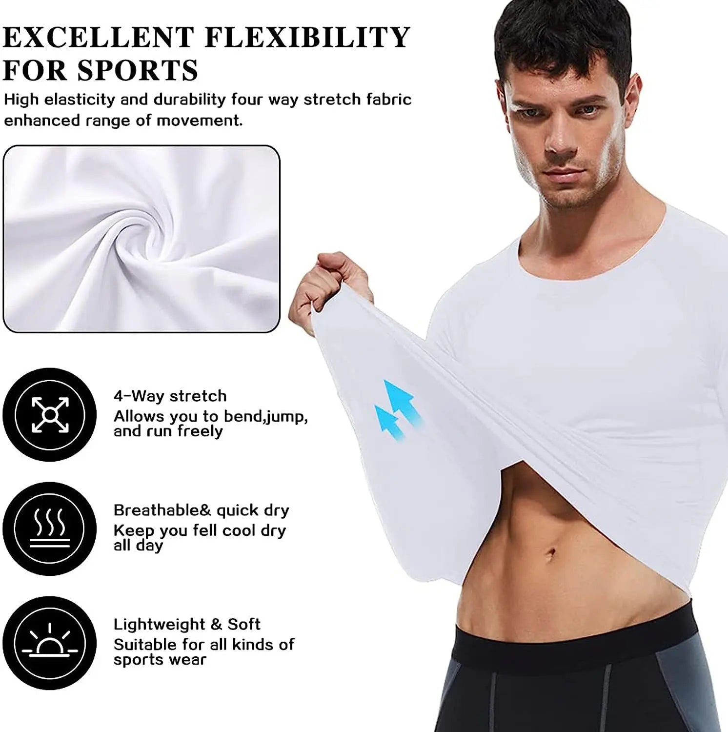 Men's Long Sleeve Compression Shirt – Moisture-Wicking Athletic Base Layer