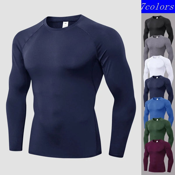 Men's Long Sleeve Compression Shirt – Moisture-Wicking Athletic Base Layer