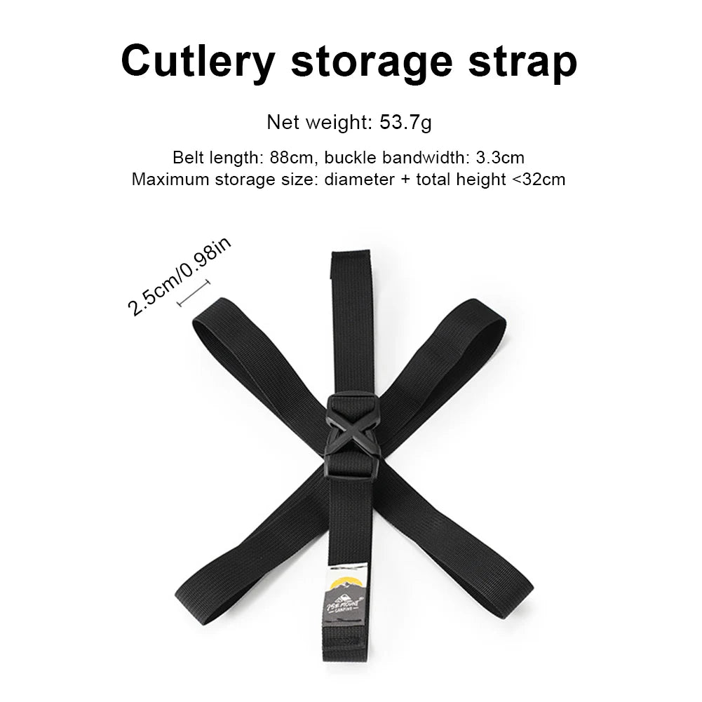 Adjustable Camping Tableware Storage Strap