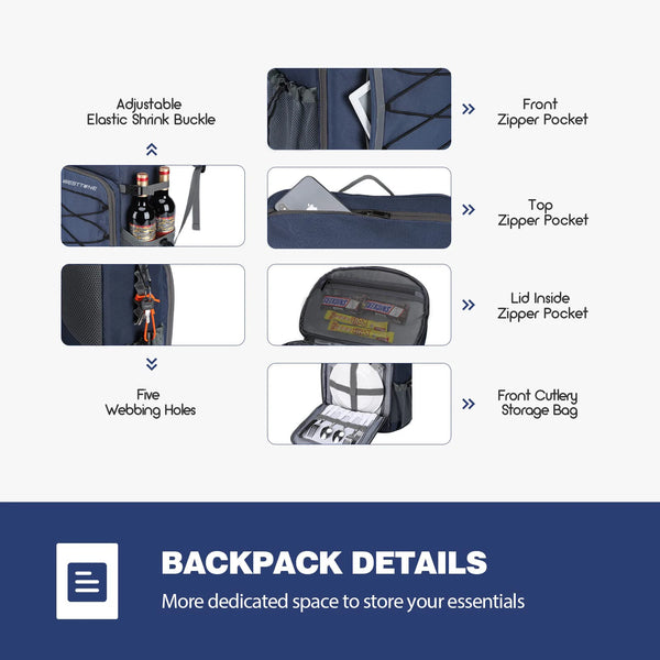 WESTTUNE 35-Can Leakproof Insulated Cooler Backpack