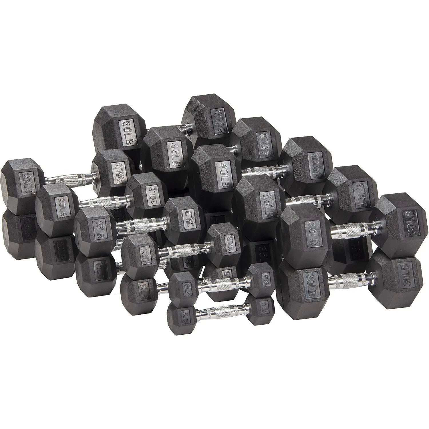 Heavy-Duty Rubber Hex Dumbbell – Anti-Roll, Noise-Reducing Free Weight