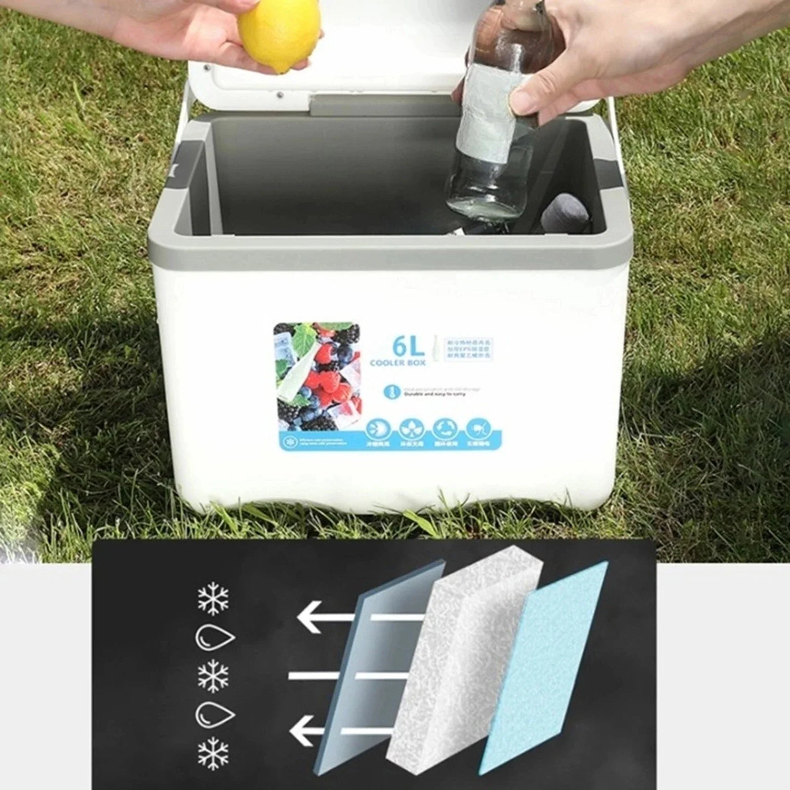 Portable Cooler Box 5L/6L/12L with Ice Bags