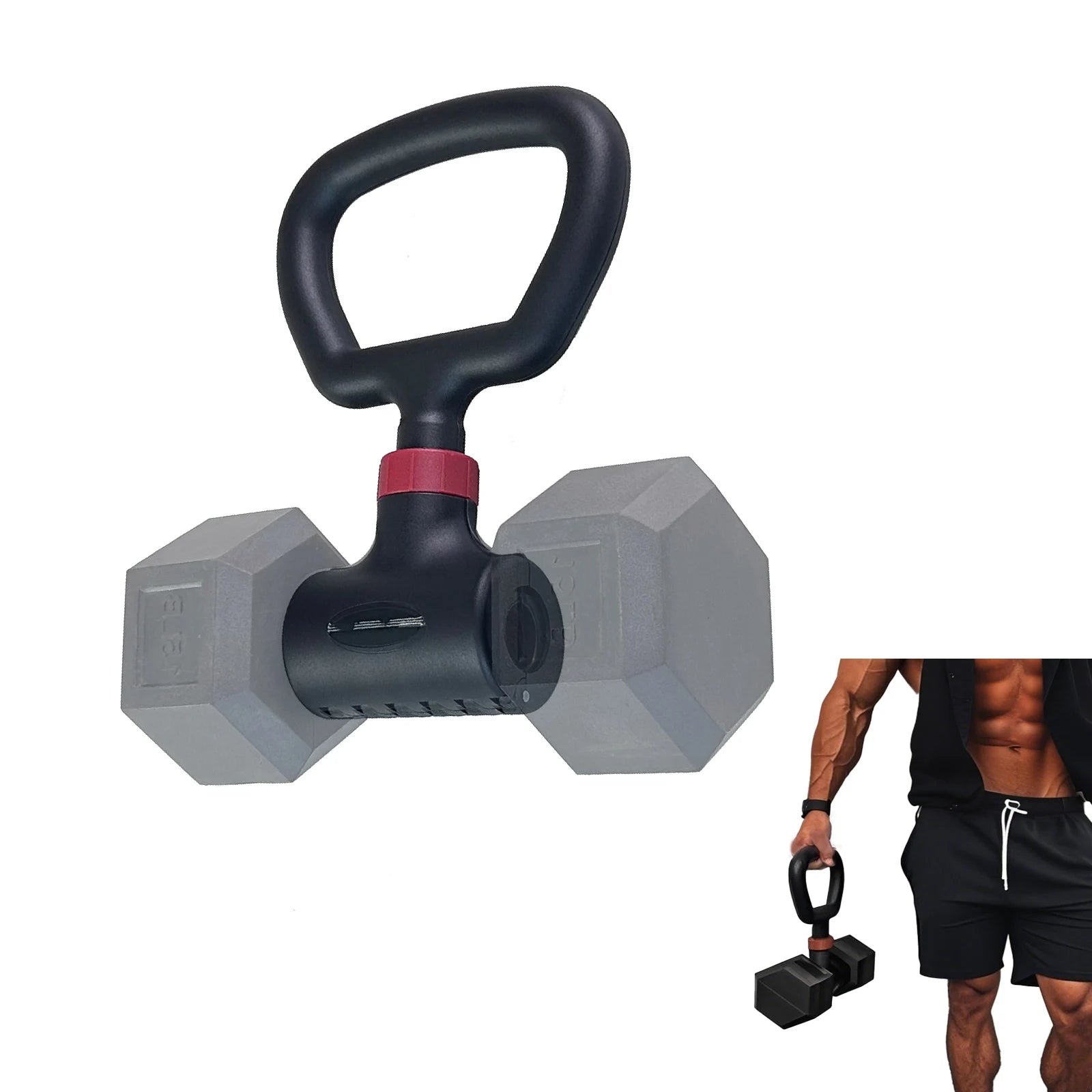 3-in-1 Dumbbell Converter – Barbell, Kettlebell & More for Home Gyms