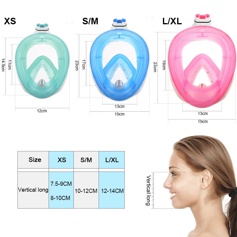 Professional Full Face Snorkel Mask with Anti-Fog