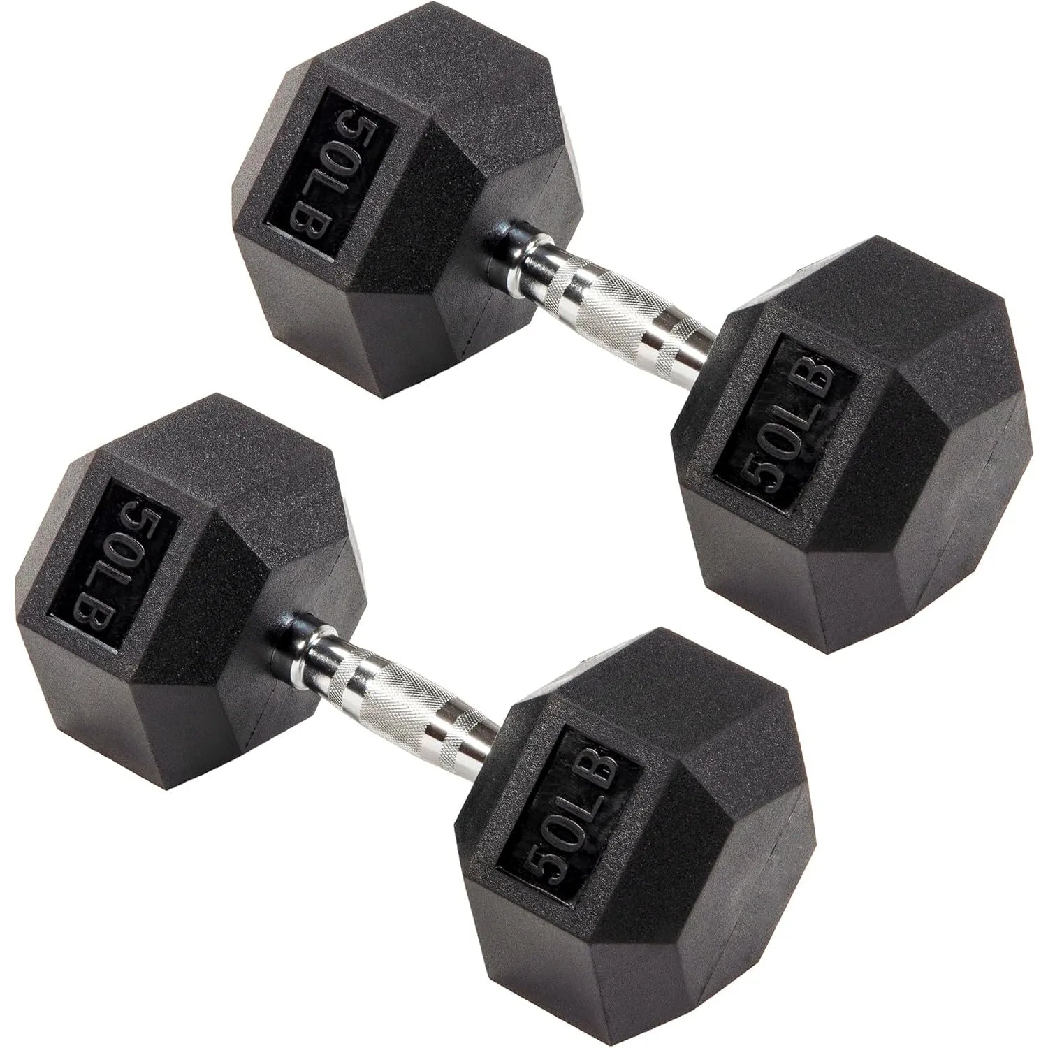 Heavy-Duty Rubber Hex Dumbbell – Anti-Roll, Noise-Reducing Free Weight