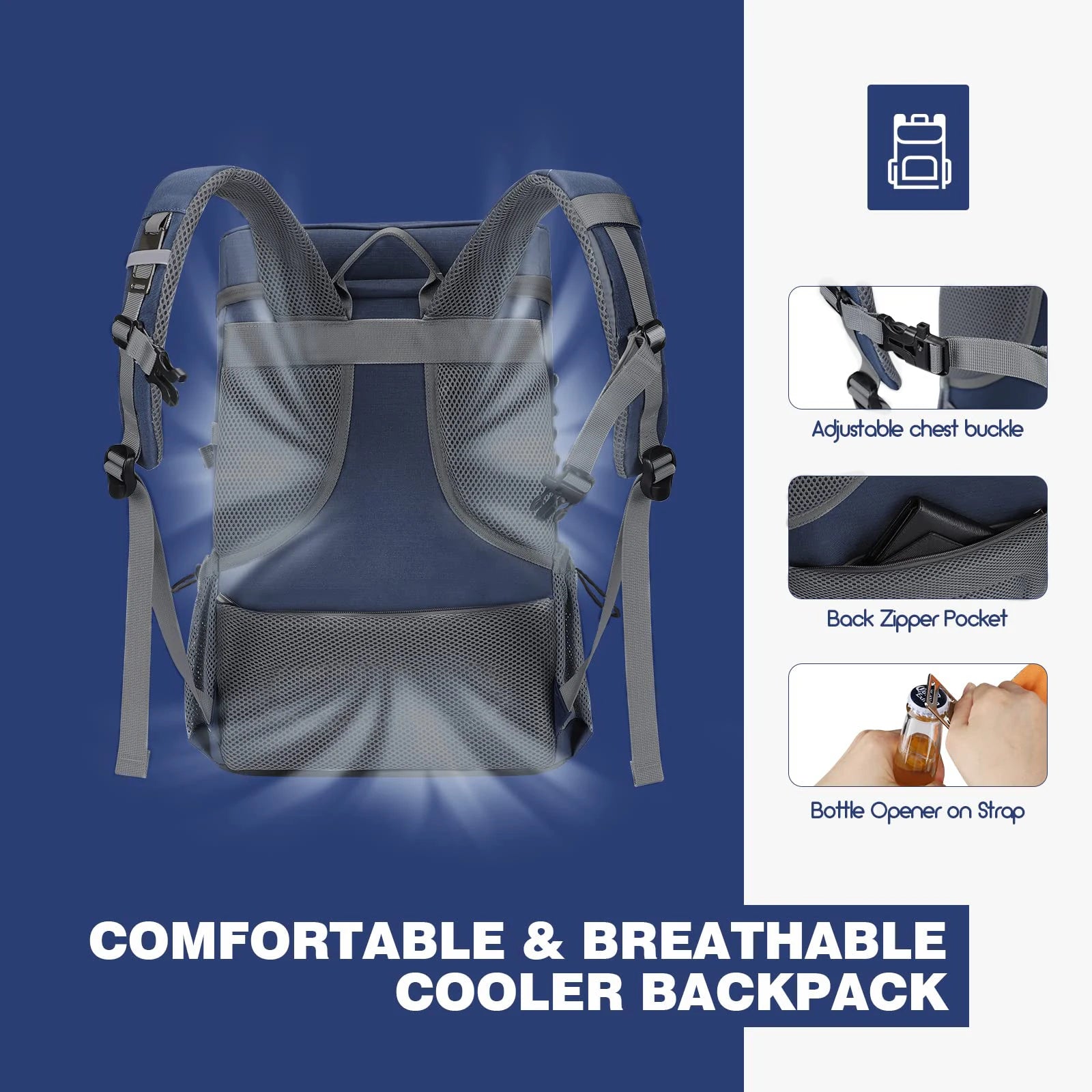 WESTTUNE 35-Can Leakproof Insulated Cooler Backpack