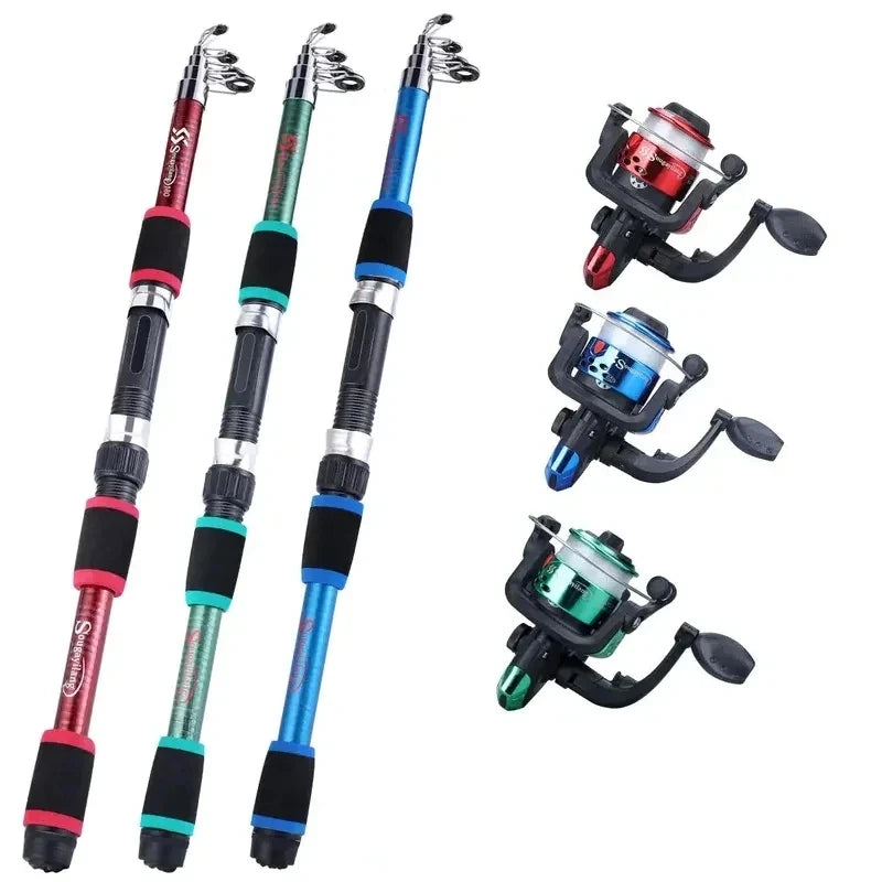 Telescopic Fishing Pole Set with Spinning Reel & Accessories