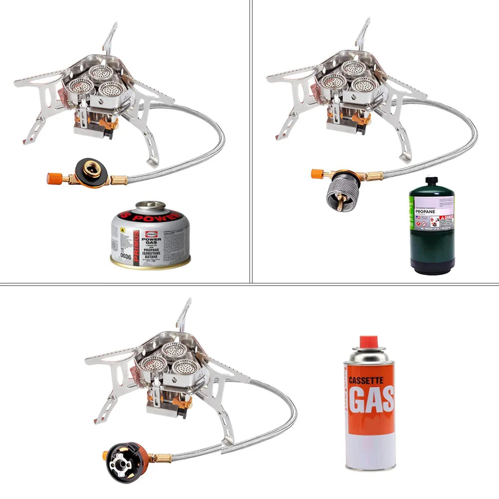 TARKA 3-Burner Folding Camp Stove | 5800W Portable Gas Cooker