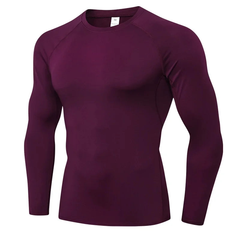 Men's Long Sleeve Compression Shirt – Moisture-Wicking Athletic Base Layer