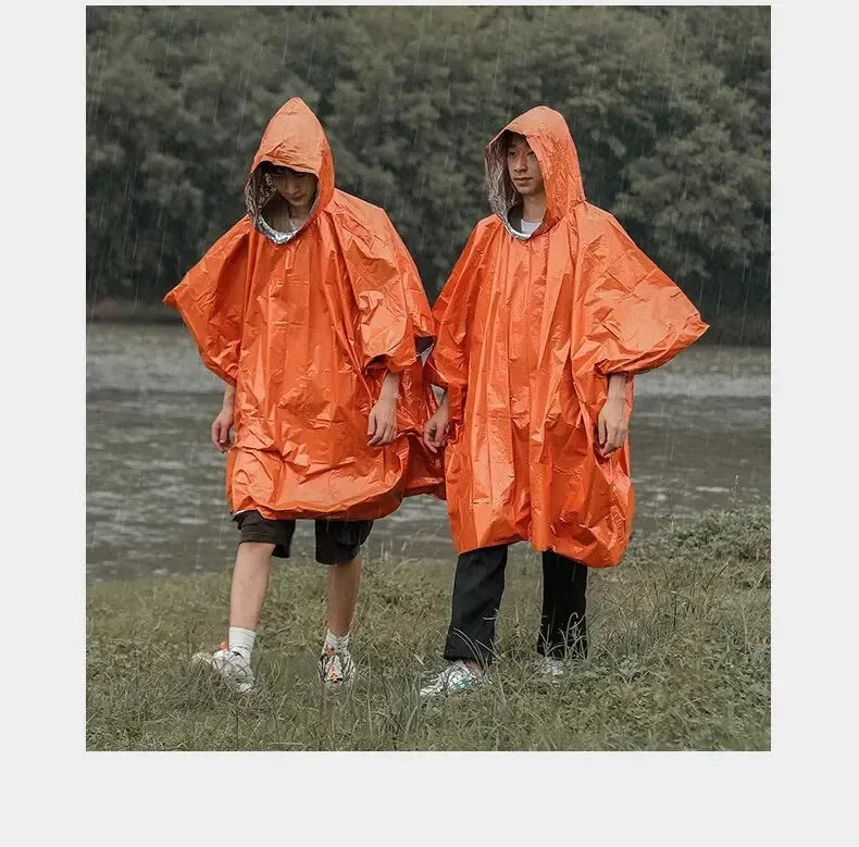 2-in-1 Emergency Rain Poncho & Survival Blanket