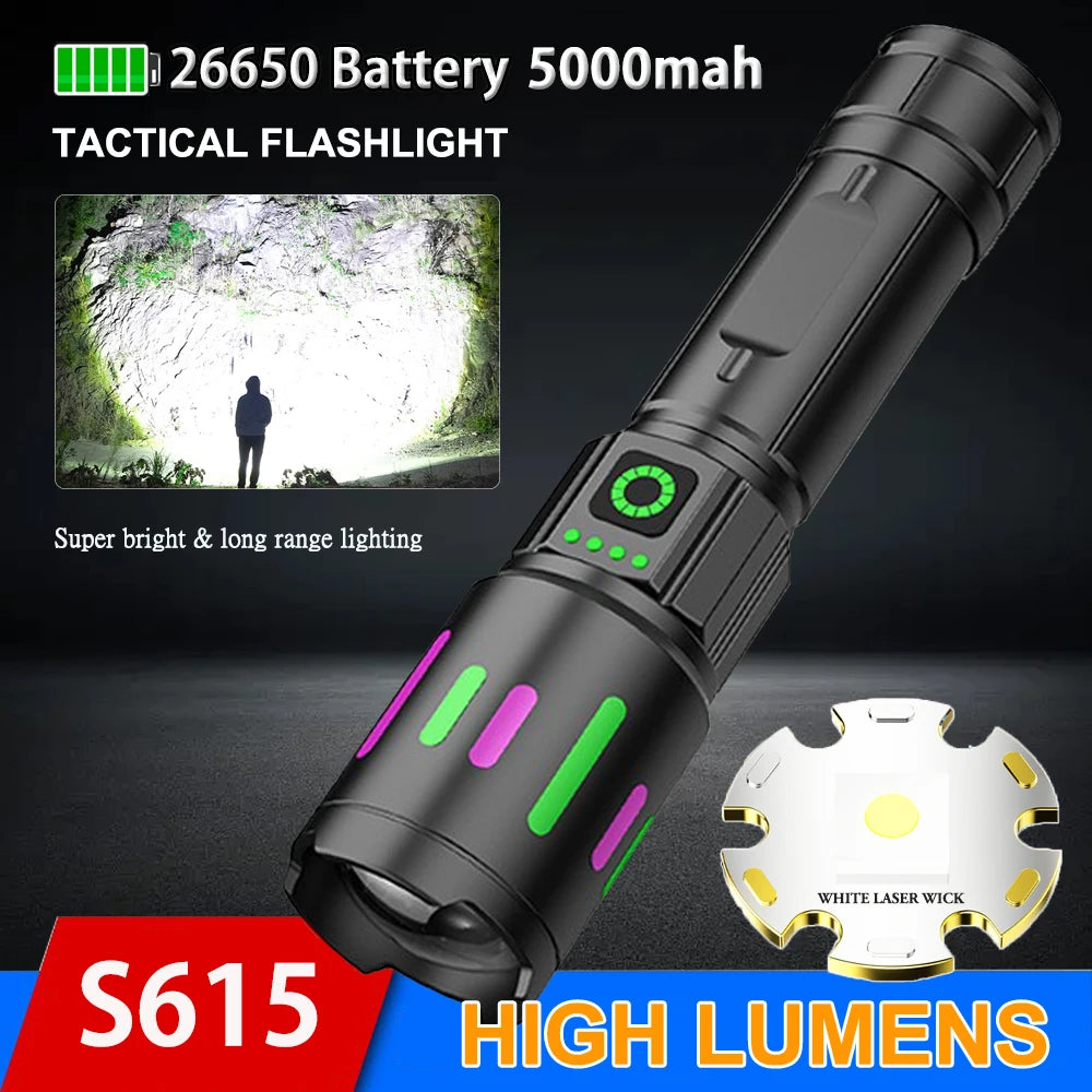 S615 Powerful Rechargeable Zoomable LED Flashlight