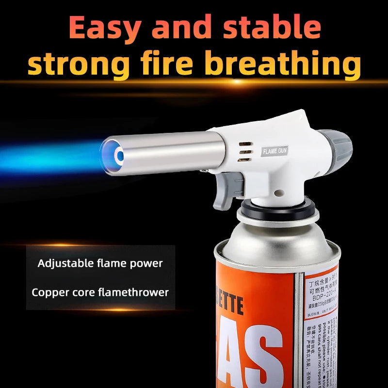 Auto-Ignition Butane Torch — Portable Flame Gun for BBQ, Camping & Welding