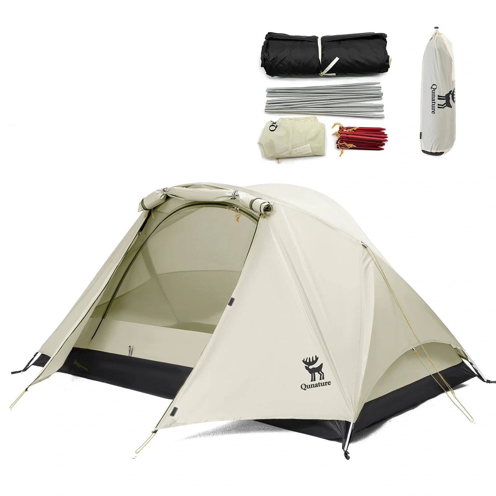 2-Person Lightweight Camping Tent – Rainproof with Aluminum Poles & Easy Setup
