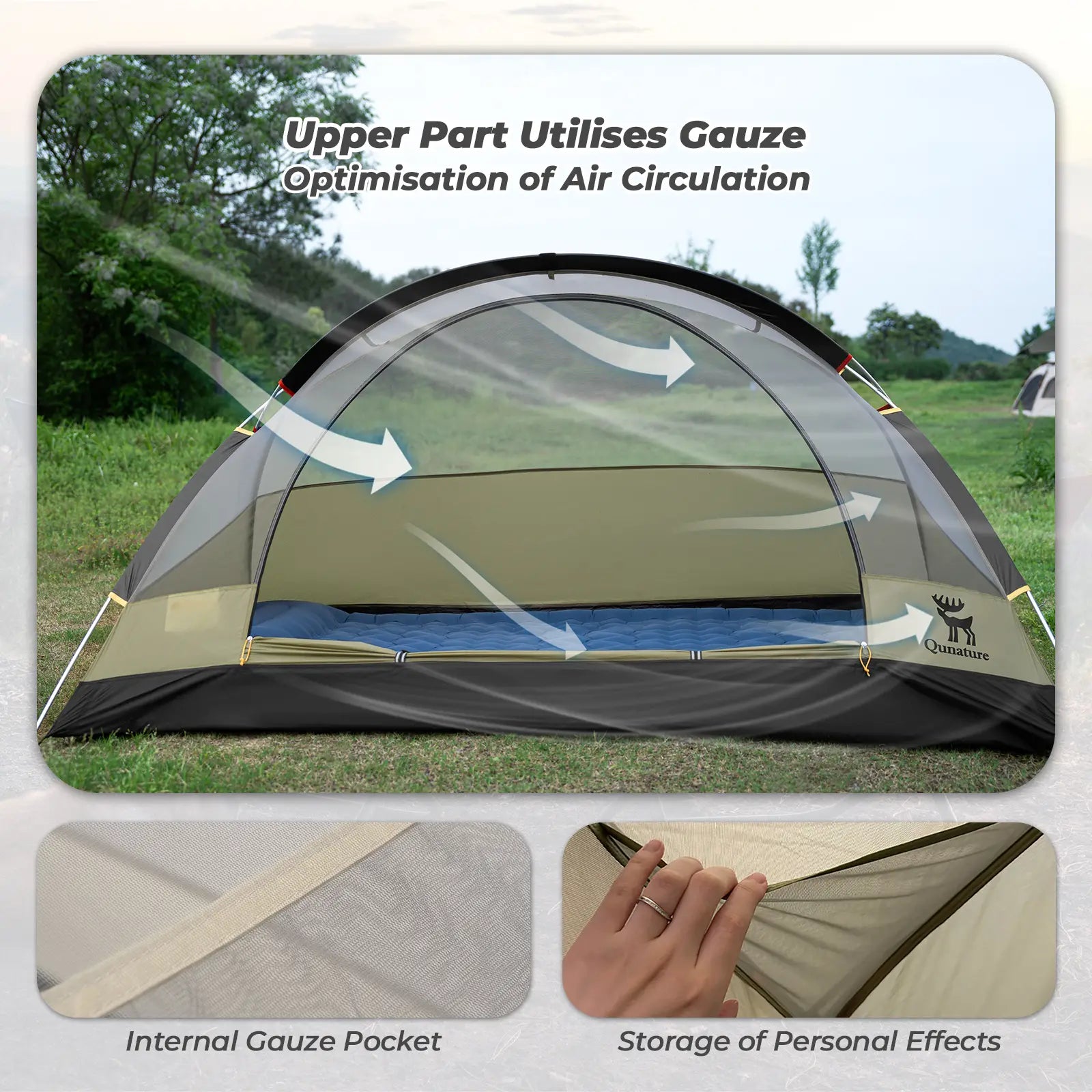 2-Person Lightweight Camping Tent – Rainproof with Aluminum Poles & Easy Setup