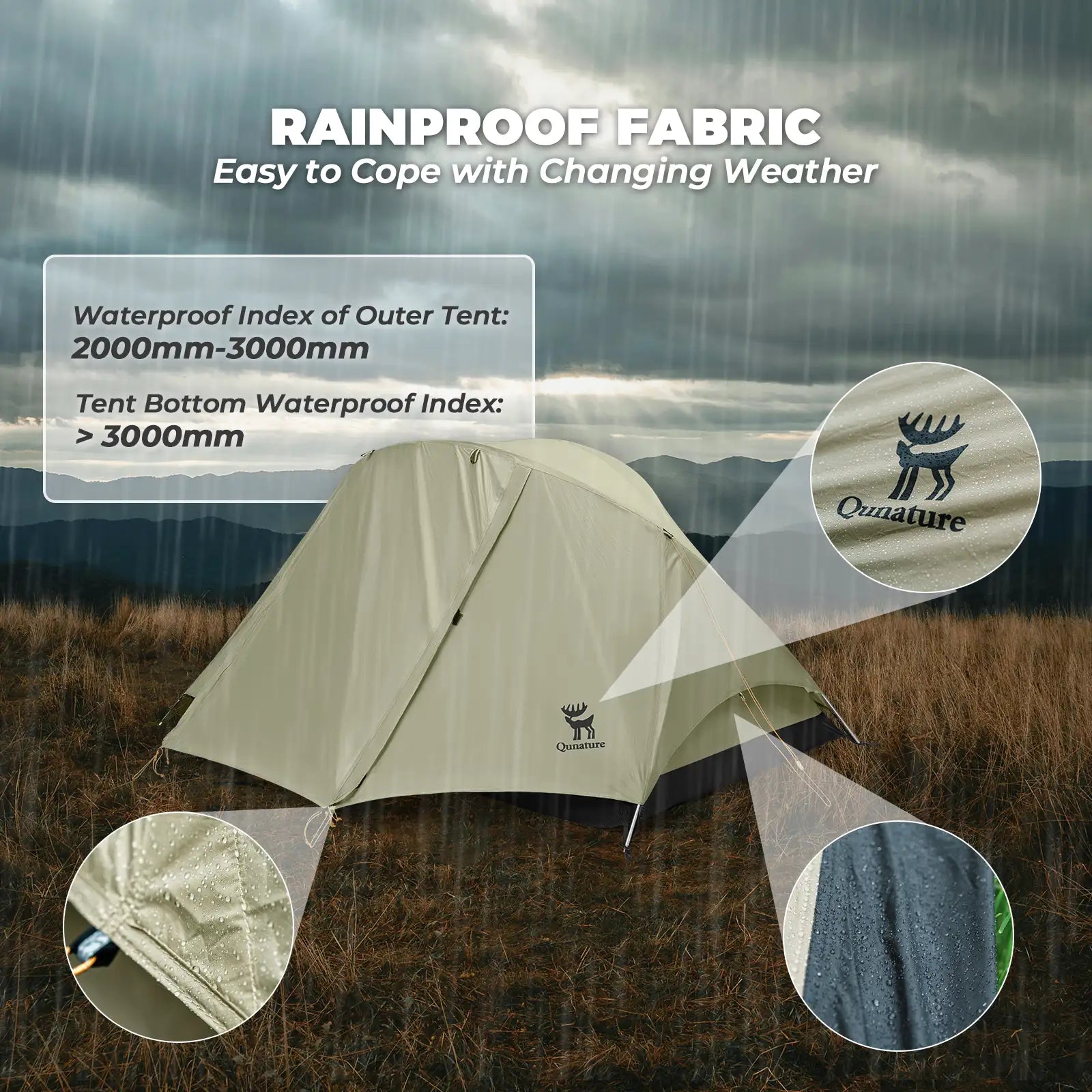 2-Person Lightweight Camping Tent – Rainproof with Aluminum Poles & Easy Setup